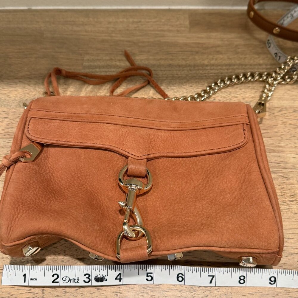 Rebecca Minkoff Mini MAC Tan Suede Crossbody Bag with Tassels - Picture 8 of 10